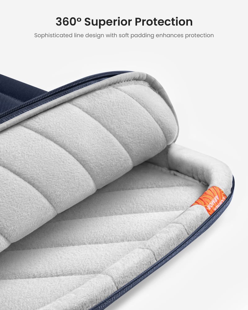 Tomtoc حافظة لابتوب tomtoc 360 الواقية مقاس 13.5-14.4 بوصة لجهاز Microsoft New Surface Laptop Studio/5/4/3/2/1، Surface Book 3/2/1، حقيبة ملحقات مقاومة للماء وصدمات، زرقاء - Image 4